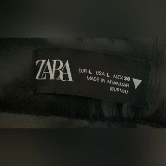 Zara Faux Leather Black Pants - Picture 7 of 9